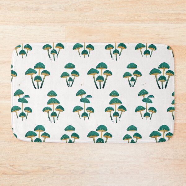 Item preview, Glowing Teal Bioluminescent Mushroom Forest Pattern designed and sold by bvdesignart.