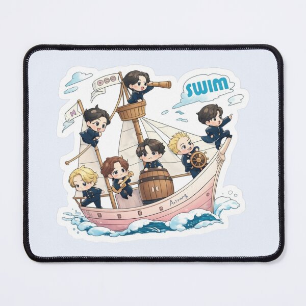Item preview, Swim Together – ARIRANG BTS Voyage Chibi Fan Art designed and sold by Palette & Hue.