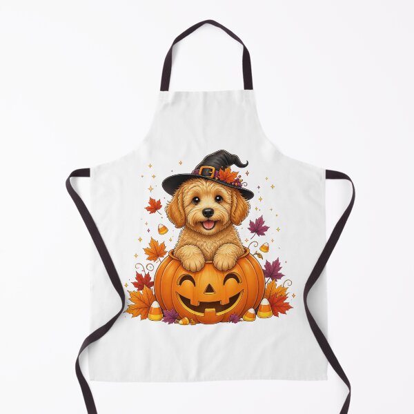 Item preview, Cute Halloween Goldendoodle Dog Wearing Witch Hat designed and sold by Nathaphat514.