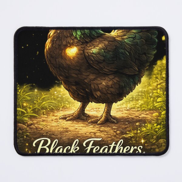 Item preview, Black Feathers, Golden Heart | Black Australorp Chicken | Cute Hen Art | Country Farm Animal Illustration designed and sold by pbchan.