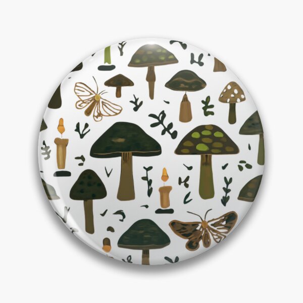 Item preview, Dark Cottagecore Mushroom Moth And Candle Pattern designed and sold by bvdesignart.