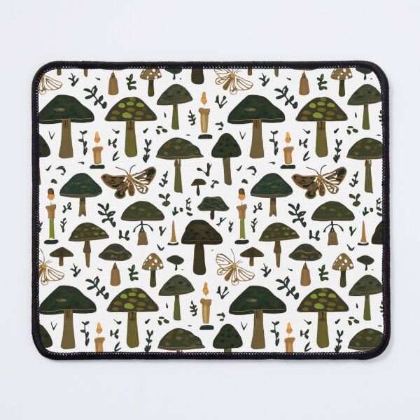 Item preview, Dark Cottagecore Mushroom Moth And Candle Pattern designed and sold by bvdesignart.
