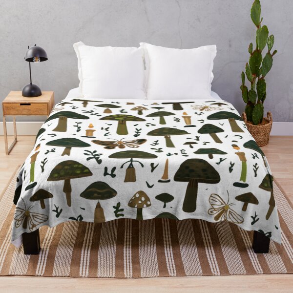 Item preview, Dark Cottagecore Mushroom Moth And Candle Pattern designed and sold by bvdesignart.