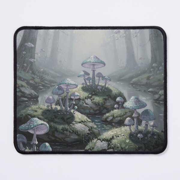 Item preview, Enchanted Mushroom Forest Fantasy Art, Mystical Woodland, Dreamy Fairy Core Nature Illustration designed and sold by cr6zym1nd.