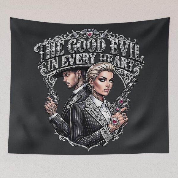 Item preview, Short Hair Tattooed Gangster Couple designed and sold by Voodoo Store Paranormal Collections.