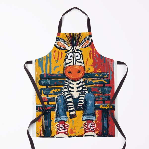 Item preview, Whimsical Zebra Character Sitting on a Bench designed and sold by Artessie.