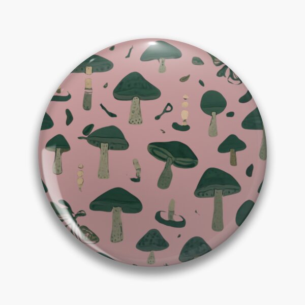 Item preview, Dark Green Mushroom And Moth Pattern designed and sold by bvdesignart.