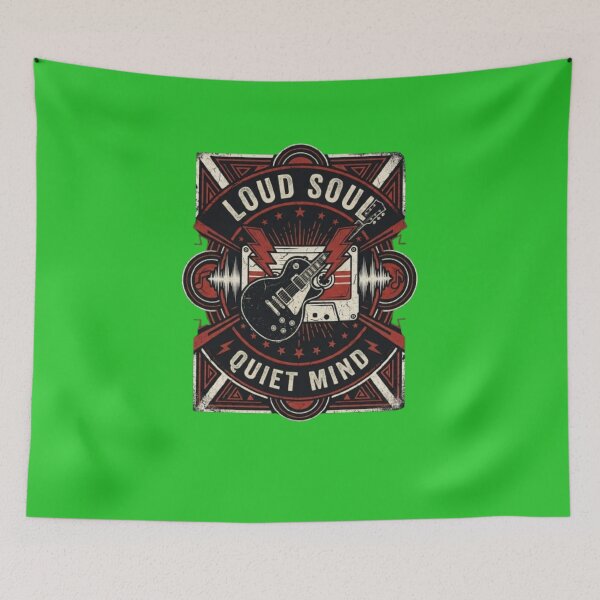 Item preview, Loud Soul Quiet Mind Vintage Guitar Rock Graphic T-Shirt designed and sold by Artbysarmina.