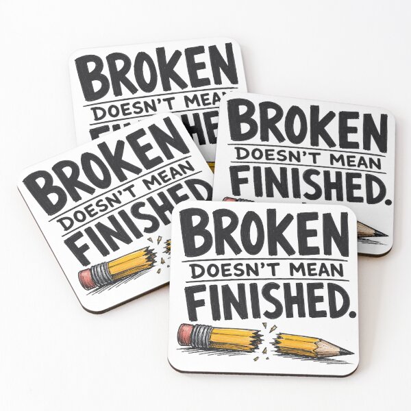 Item preview, Broken Doesn't Mean Finished | Motivational Pencil Quote | Growth Mindset Design designed and sold by Lovestickerco.