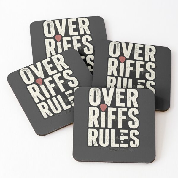 Item preview, Over Riffs Rules Vintage Guitar Typography Rock Musician T-Shirt designed and sold by Artbysarmina.