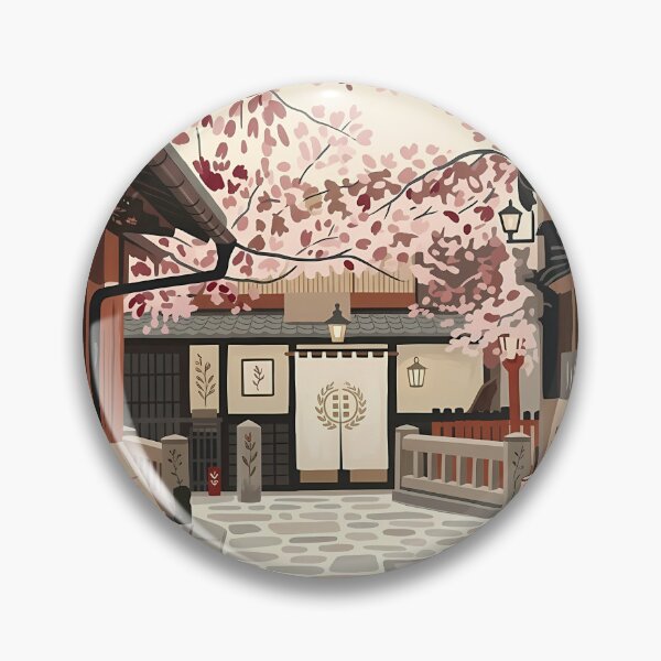 Item preview, Kyoto Street With Sakura Flower  designed and sold by Arch & Avenue.