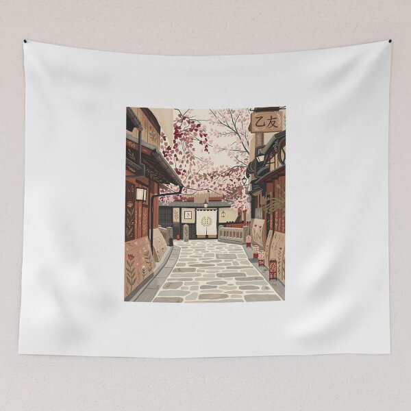 Item preview, Kyoto Street With Sakura Flower  designed and sold by Arch & Avenue.