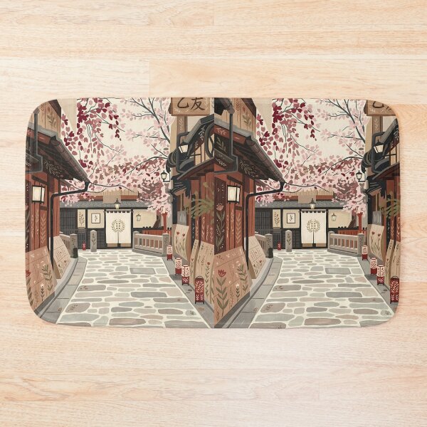 Item preview, Kyoto Street With Sakura Flower  designed and sold by Arch & Avenue.