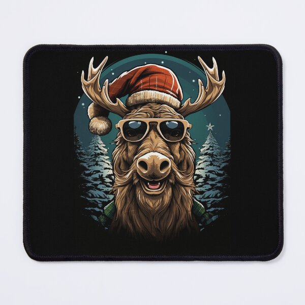 Item preview, Cool Christmas Reindeer with Santa Hat and Sunglasses designed and sold by margotzerost14.