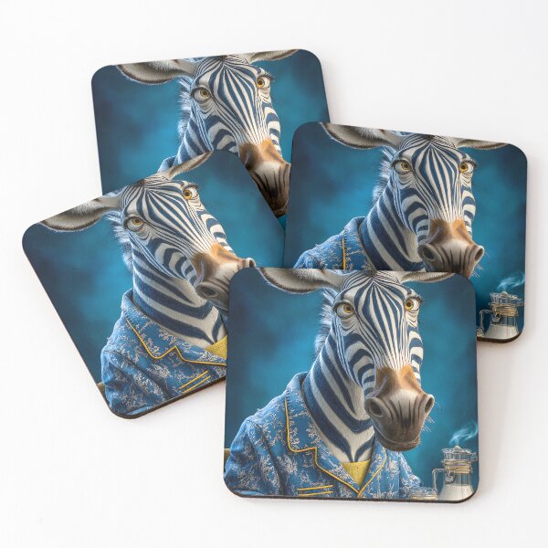 Item preview, Dapper Zebra Enjoying Breakfast in Pajamas designed and sold by Artessie.