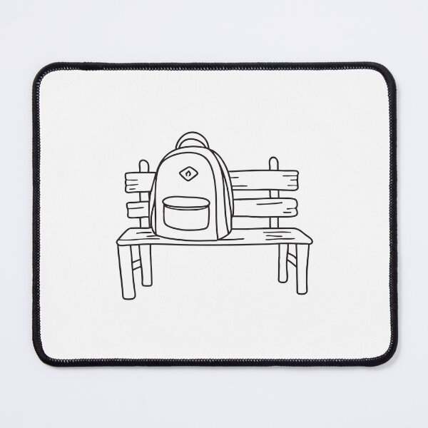 Item preview, A backpack propped up against a wooden bench designed and sold by rasagamastore.