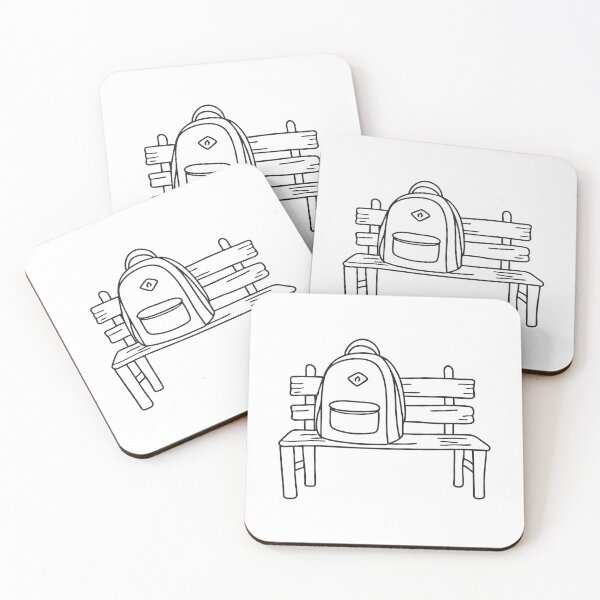 Item preview, A backpack propped up against a wooden bench designed and sold by rasagamastore.