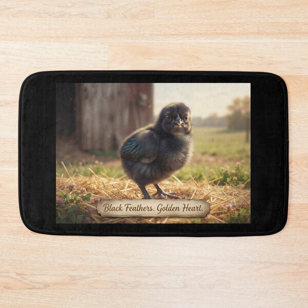 Item preview, Black feathers, golden heart, black Australorp chick designed and sold by pbchan.