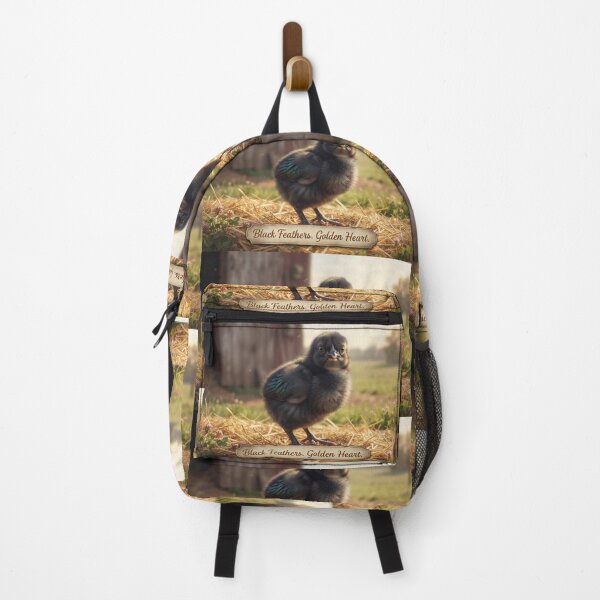Item preview, Black feathers, golden heart, black Australorp chick designed and sold by pbchan.