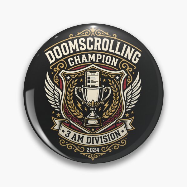 Item preview, Relatable Gamer Humor Doomscrolling Champion Tech Fatigue designed and sold by SplashTastic.