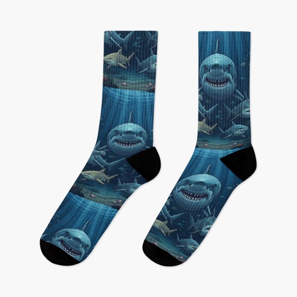 Item preview, Pixel Art Shark Adventure: Shark Collection and Underwater Scene designed and sold by Purpleclomb.
