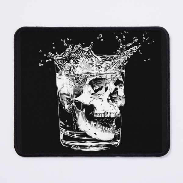 Item preview, Submerged Skull with Water Splash Gothic Monochrome Illustration designed and sold by inkoutninja.