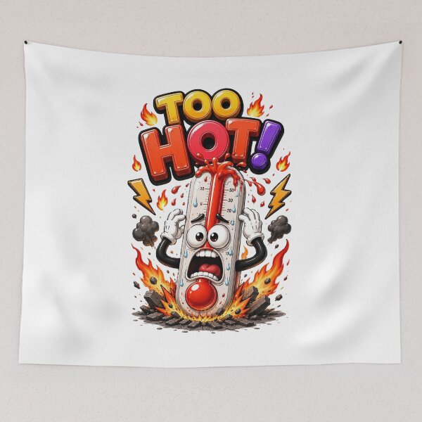 Item preview, Too Hot Funny Thermometer Cartoon designed and sold by M.Store.