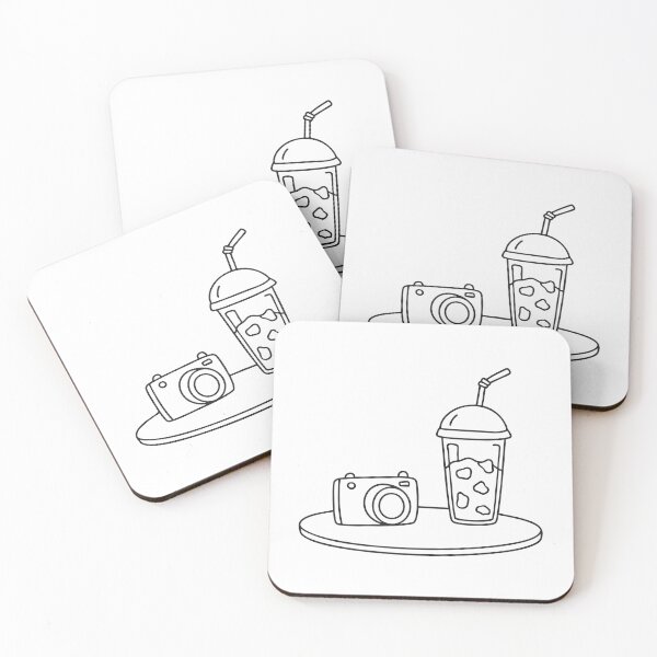 Item preview, A digital camera sitting near a cold beverage on the table designed and sold by rasagamastore.