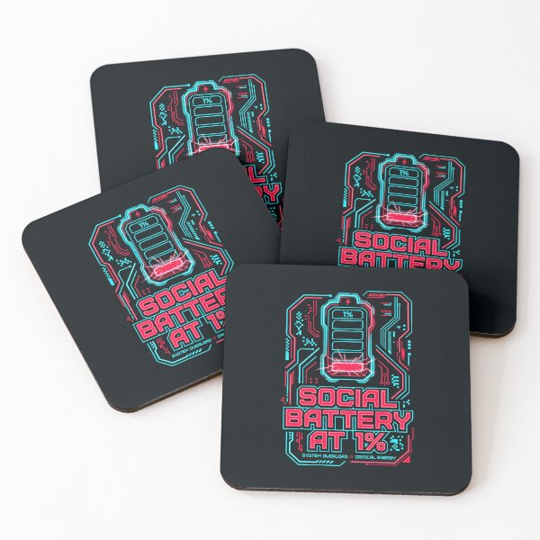 Item preview, Cyberpunk Glitch Art Social Battery At 1 Percent Introvert Tech designed and sold by SplashTastic.