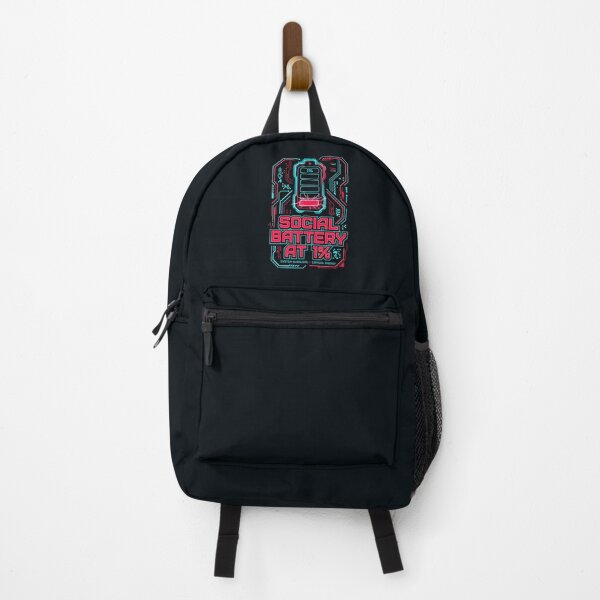 Item preview, Cyberpunk Glitch Art Social Battery At 1 Percent Introvert Tech designed and sold by SplashTastic.