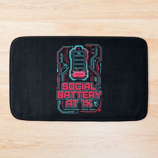 Item preview, Cyberpunk Glitch Art Social Battery At 1 Percent Introvert Tech designed and sold by SplashTastic.