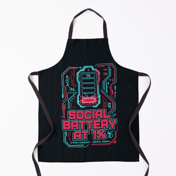 Item preview, Cyberpunk Glitch Art Social Battery At 1 Percent Introvert Tech designed and sold by SplashTastic.