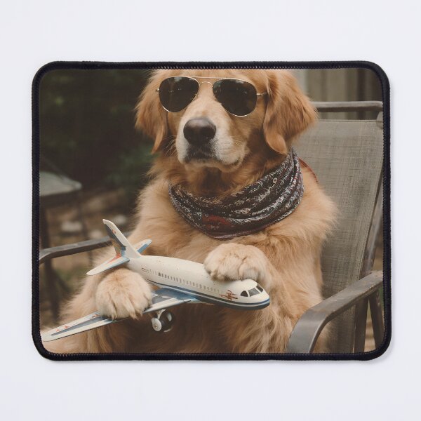 Item preview, Golden Retriever Pilot Wall Art | Cool Dog Wearing Sunglasses in an Airplane Cockpit | Retro Photography Aesthetic Vintage Print designed and sold by PaintedPixels01.