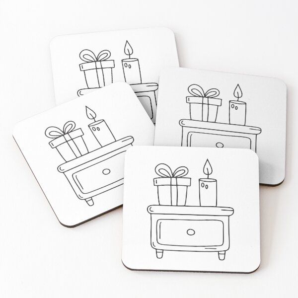 Item preview, A candle glowing beside a wrapped gift box designed and sold by rasagamastore.