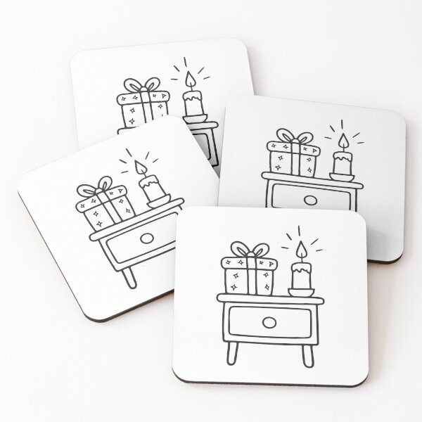 Item preview, A nightstand holding a gift box and small candle designed and sold by rasagamastore.