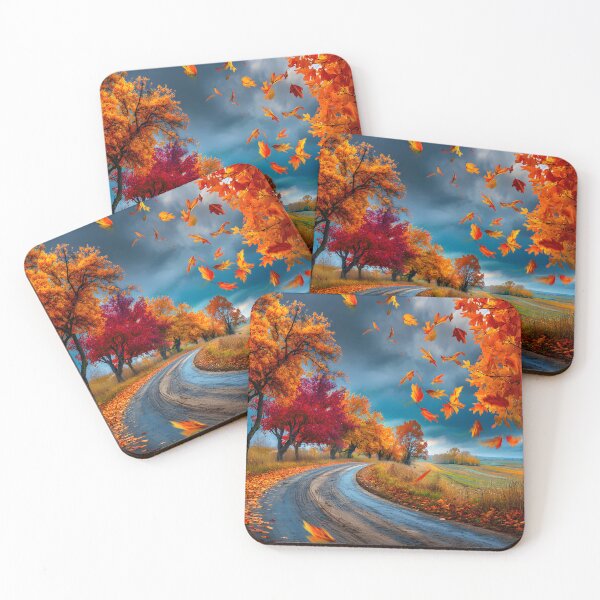 Item preview, Vibrant Autumn Leaves on a Serene Country Road designed and sold by Artessie.