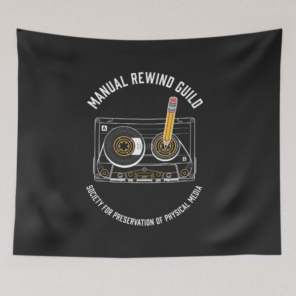 Item preview, Retro Physical Media Manual Rewind Guild Cassette Tape Collector designed and sold by SplashTastic.