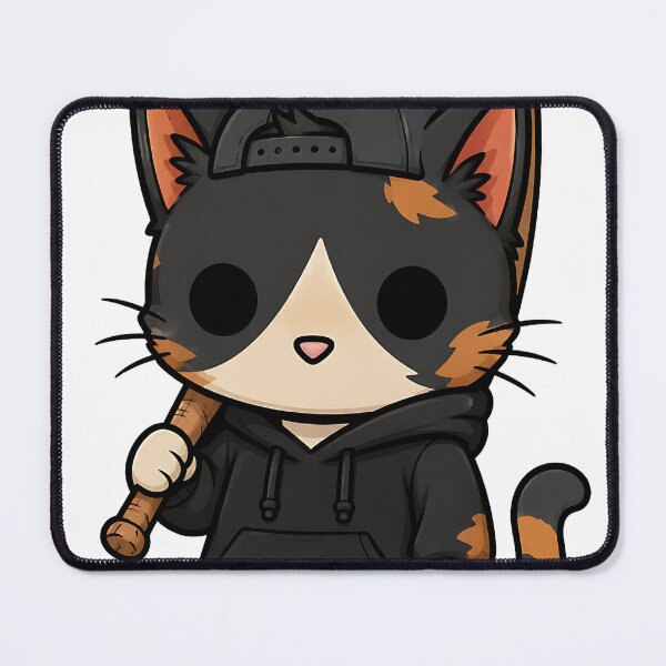 Item preview, Cool Calico Cat Streetwear with Baseball Bat designed and sold by Jaideep Walia.
