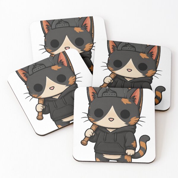 Item preview, Cool Calico Cat Streetwear with Baseball Bat   designed and sold by Jaideep Walia.