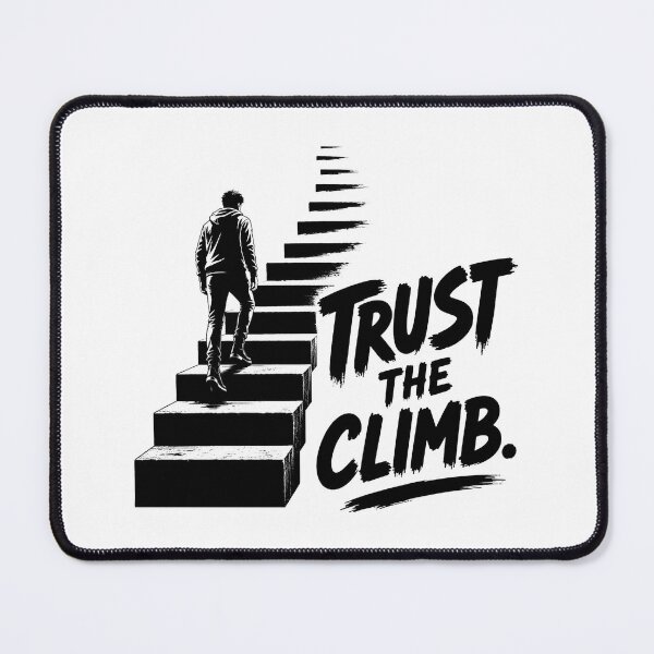 Item preview, Trust the Climb – Invisible Staircase Minimalist Motivational Quote | Black & White Design designed and sold by Lovestickerco.