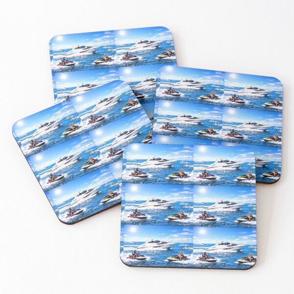 Item preview, Luxury Yacht Adventure – Sunny Ocean Escape with Jet Skis designed and sold by The Art Queen Of Michigan .