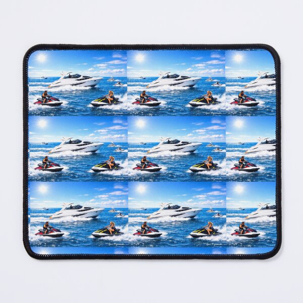 Item preview, Luxury Yacht Adventure – Sunny Ocean Escape with Jet Skis designed and sold by The Art Queen Of Michigan .