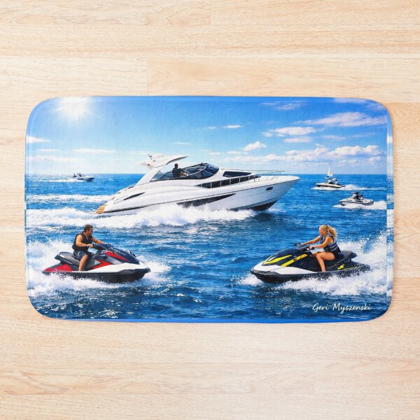 Item preview, Luxury Yacht Adventure – Sunny Ocean Escape with Jet Skis designed and sold by The Art Queen Of Michigan .