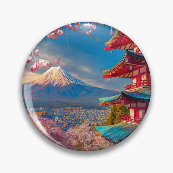 Item preview, Cherry Blossoms and Mount Fuji at Sunrise Scene designed and sold by Artessie.