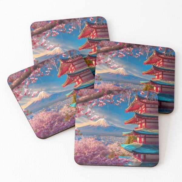 Item preview, Cherry Blossoms and Mount Fuji at Sunrise Scene designed and sold by Artessie.