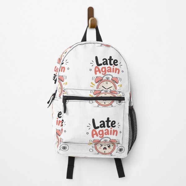 Item preview, Late Again Cute Alarm Clock Kawaii Sticker | Funny Morning Quote | Sleepy Student Cartoon | Aesthetic Clock Illustration designed and sold by Sanika arts .