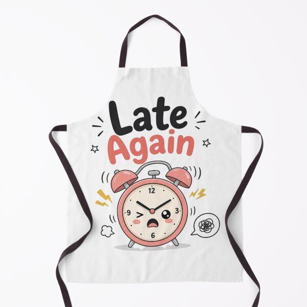 Item preview, Late Again Cute Alarm Clock Kawaii Sticker | Funny Morning Quote | Sleepy Student Cartoon | Aesthetic Clock Illustration designed and sold by Sanika arts .