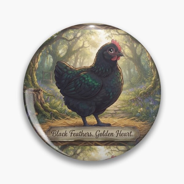 Item preview, Black feathers, golden heart, Black Australorp chicken designed and sold by pbchan.