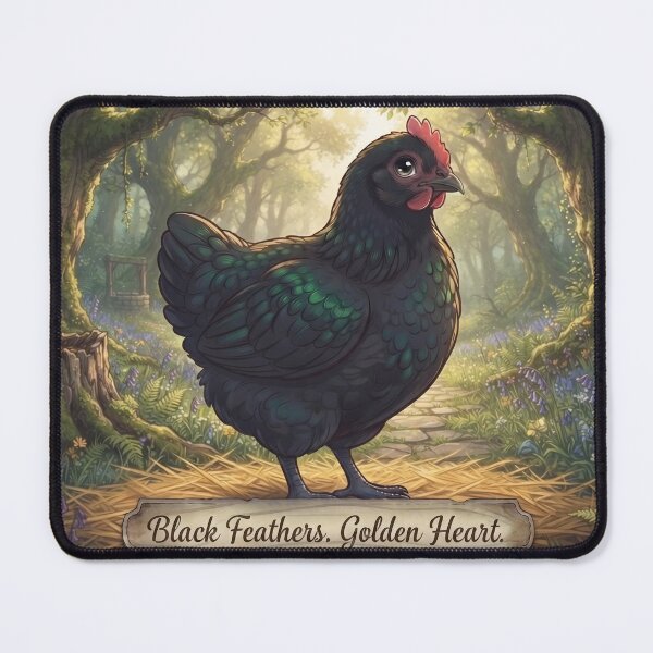 Item preview, Black feathers, golden heart, Black Australorp chicken designed and sold by pbchan.
