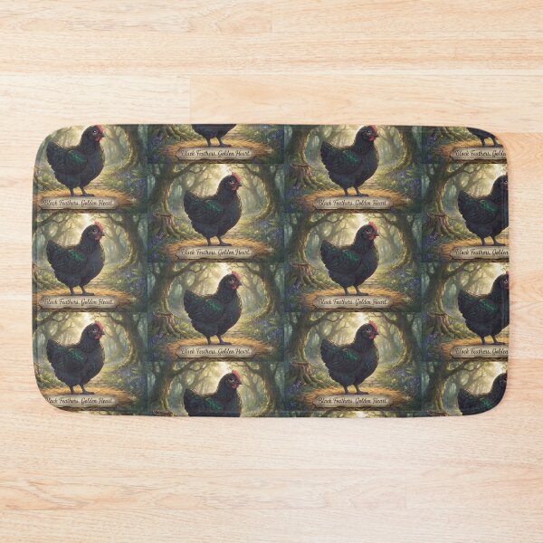 Item preview, Black feathers, golden heart, Black Australorp chicken designed and sold by pbchan.